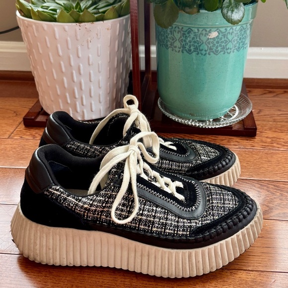 DOLCE VITA Dolen Denae sneakers Cream and black platform Size 8 - Picture 5 of 10